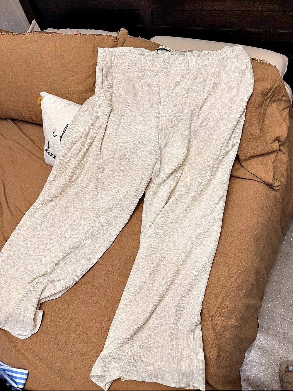 Abercrombie & Fitch Wide Leg Pants in White Size XXL Like New
